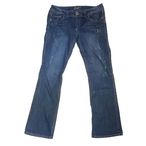 Candies Flared Leg Embroidered Backs Pockets Med Wash Jeans Size 13 - Picture 1 of 8